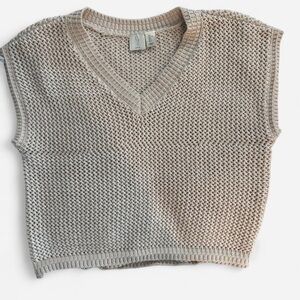 Joie crochet sweater vest with gold sequins women’s size L
